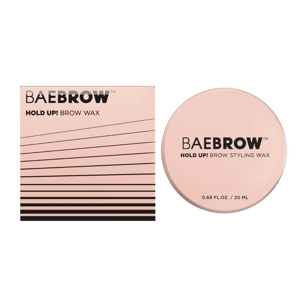 HOLD UP! Brow Wax is a transparent, non-sticky styling wax that allows customizable eyebrow styling, without any stiffness!