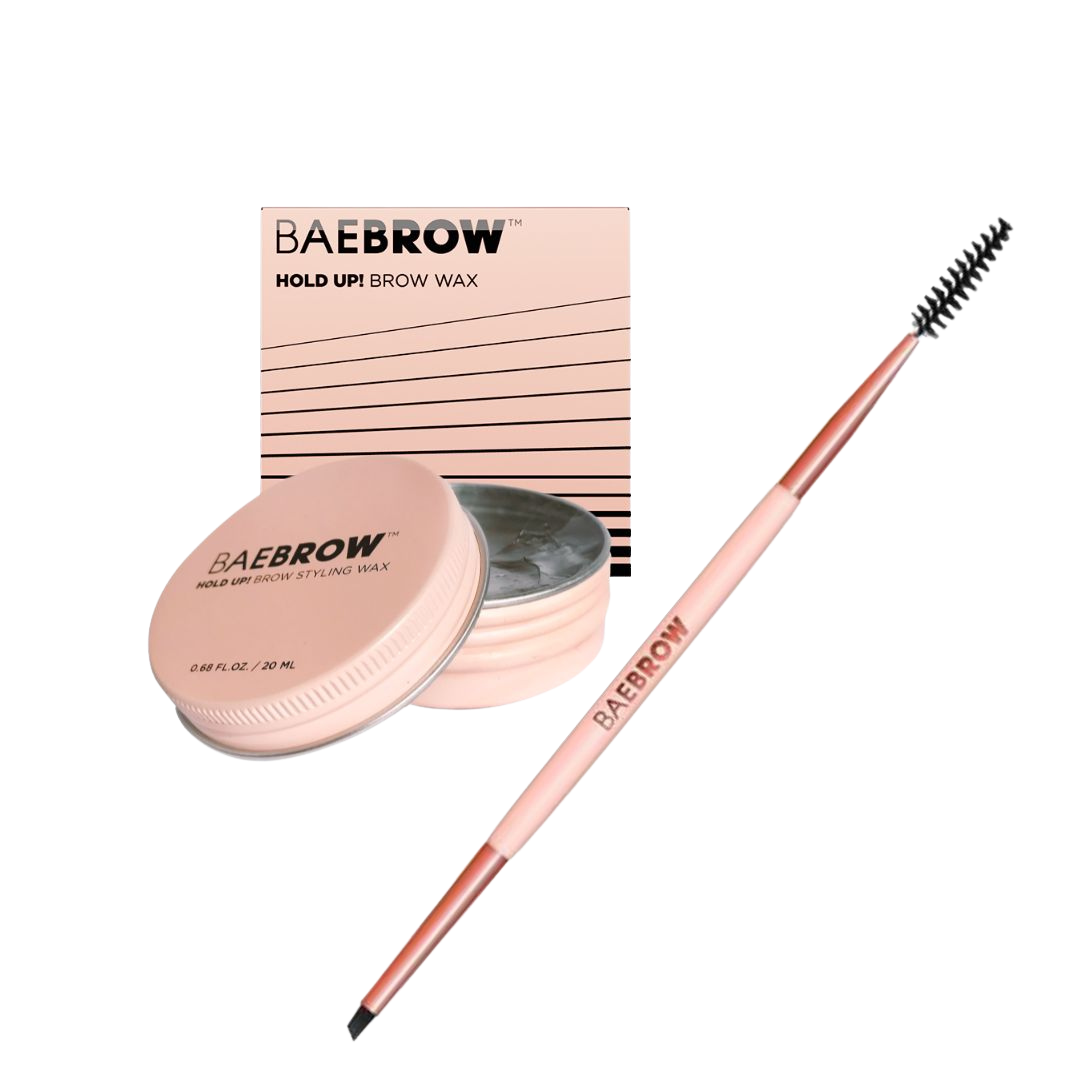 Our original HOLD UP! Brow Waxis a transparent, non-sticky styling wax that allows for customizable eyebrow styling without any stiffness!