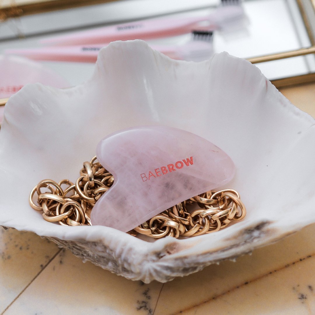Rose Quartz Gua Sha Sculpt Tool - Rose Quartz is a powerful healing stone for removing negative energy and replace it with loving vibes, Gua Sha for contouring facial muscles, reducing wrinkles, puffiness and stimulating lymphatic drainage in light pink color