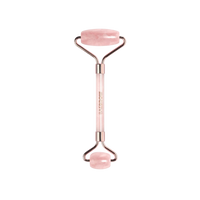 Aurora - Rose Quartz Facial Roller ideal tool for a stimulating and relaxing facial massages, reduces wrinkles and puffiness, helps to lifts and contour face and jawline, boosts circulation in light pink color