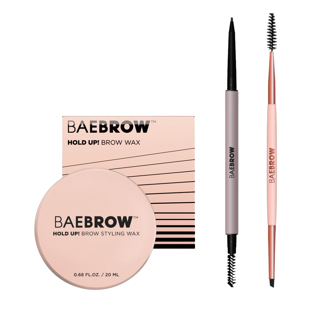 HOLD UP! a transparent, non-sticky styling wax that allows for customizable eyebrow styling, without any stiffness! Lift, groom, and sculpt your brows into place with just a few upward strokes to get those fluffy brows. It's extremely easy to apply, leaving eyebrows looking fuller.