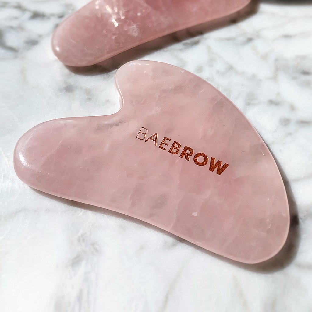 Rose Quartz Gua Sha Sculpt Tool - ideal tool for face scrapping technique, for improving fine lines and wrinkles, boosting circulation and lifting facial muscles, a powerful healing stone in light pink color