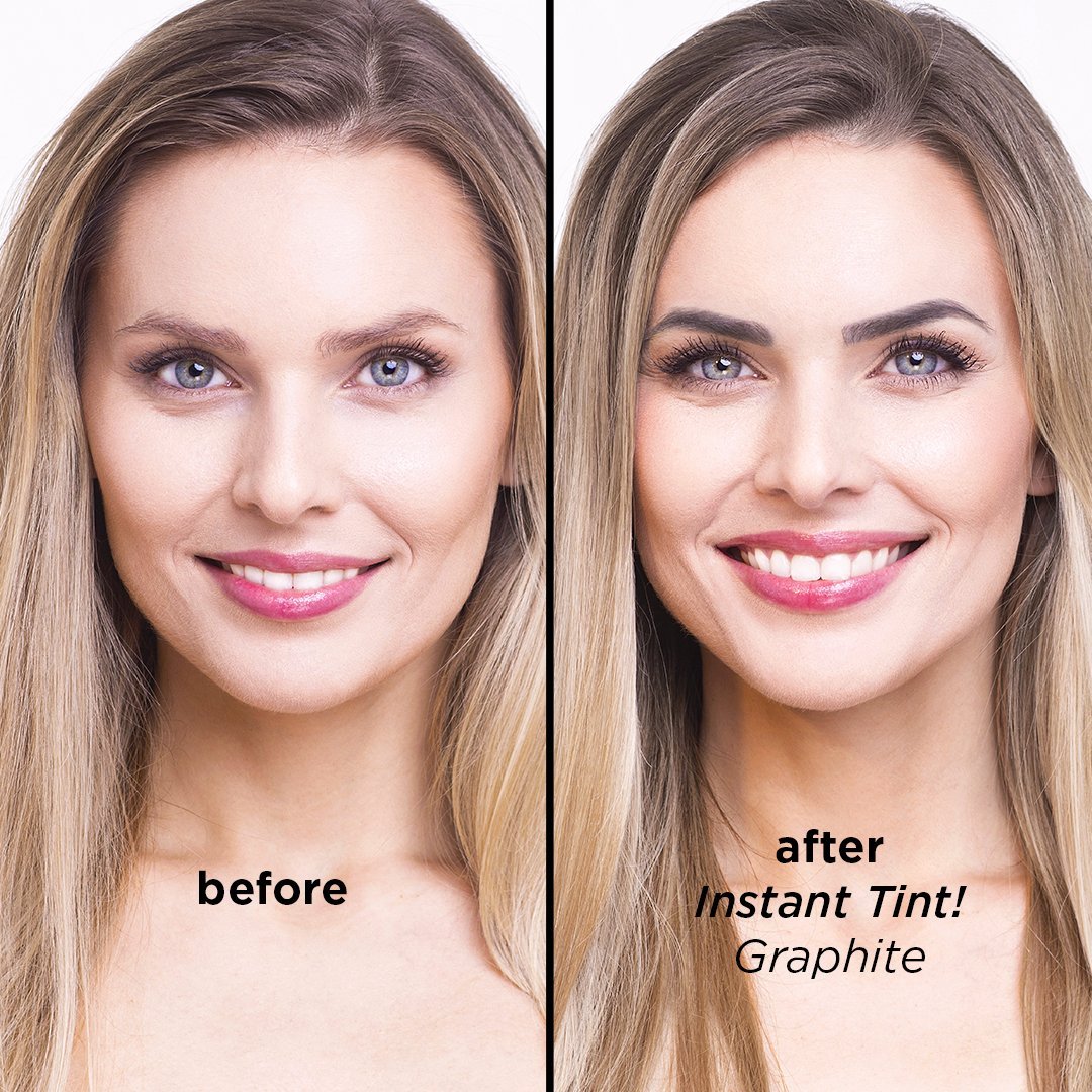 Instant tint! for eyebrow tinting - BAEBROW Instant tint in graphite color long-wear comparison