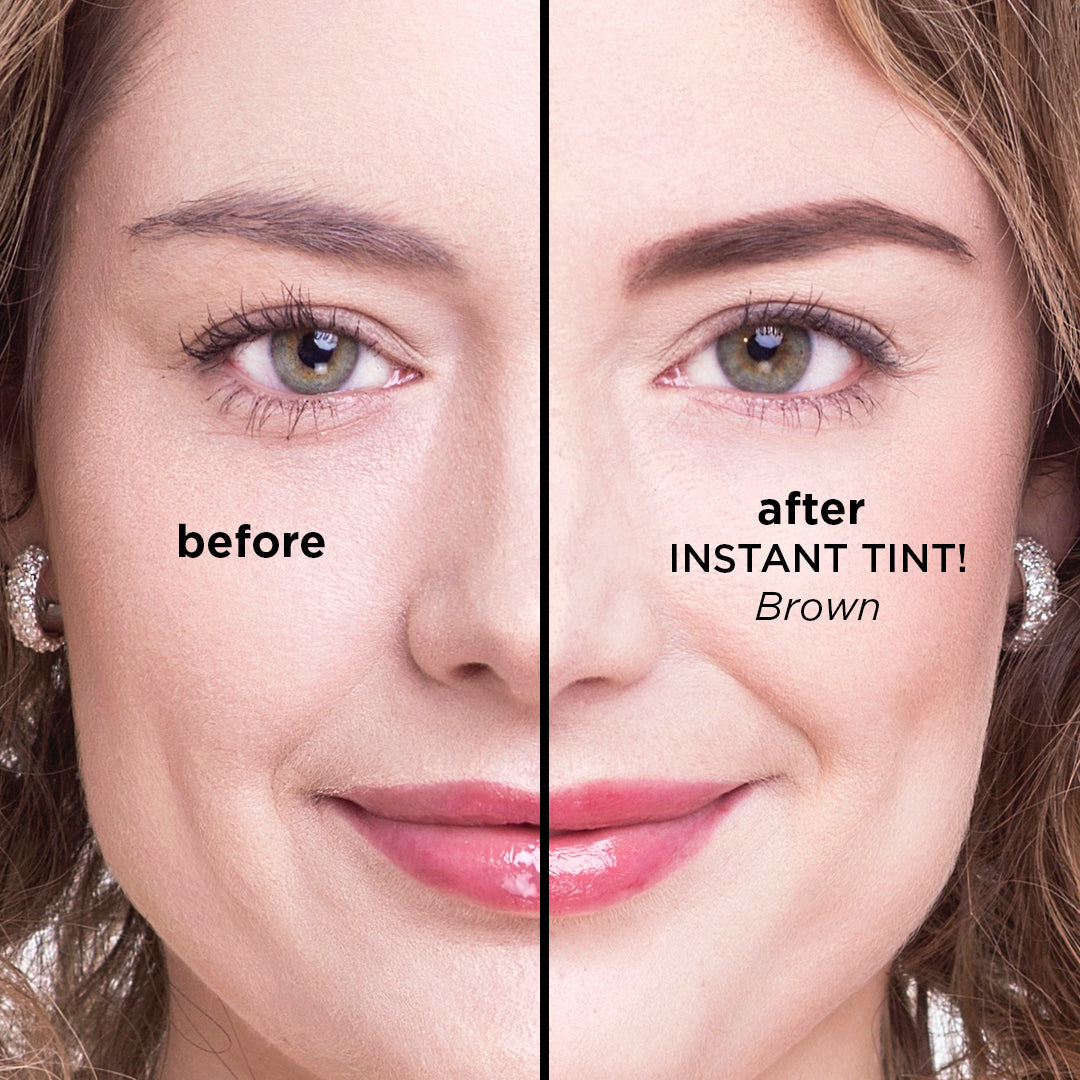 Instant Tint before and after effect of brown eyebrow tint pre mixed formula